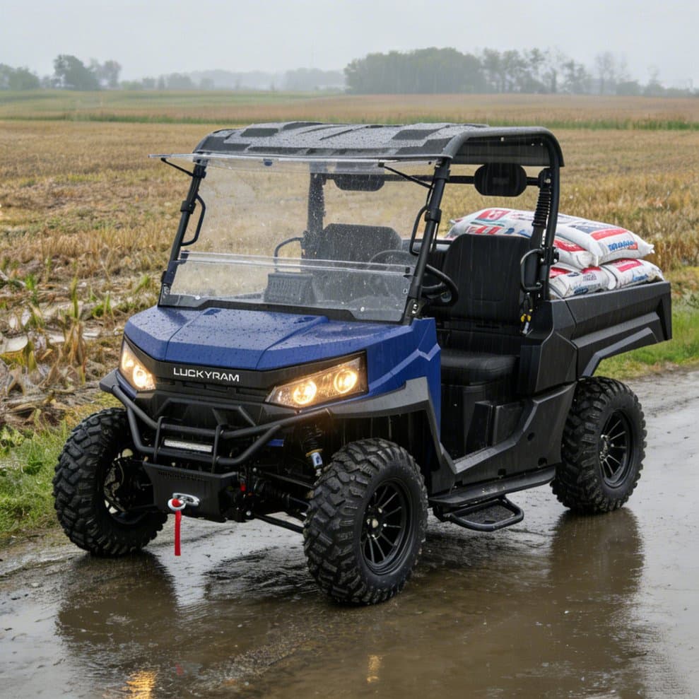 4WD Farm UTV PKE beraktės 80–100 km diapazono 14 colių visureigių padangos