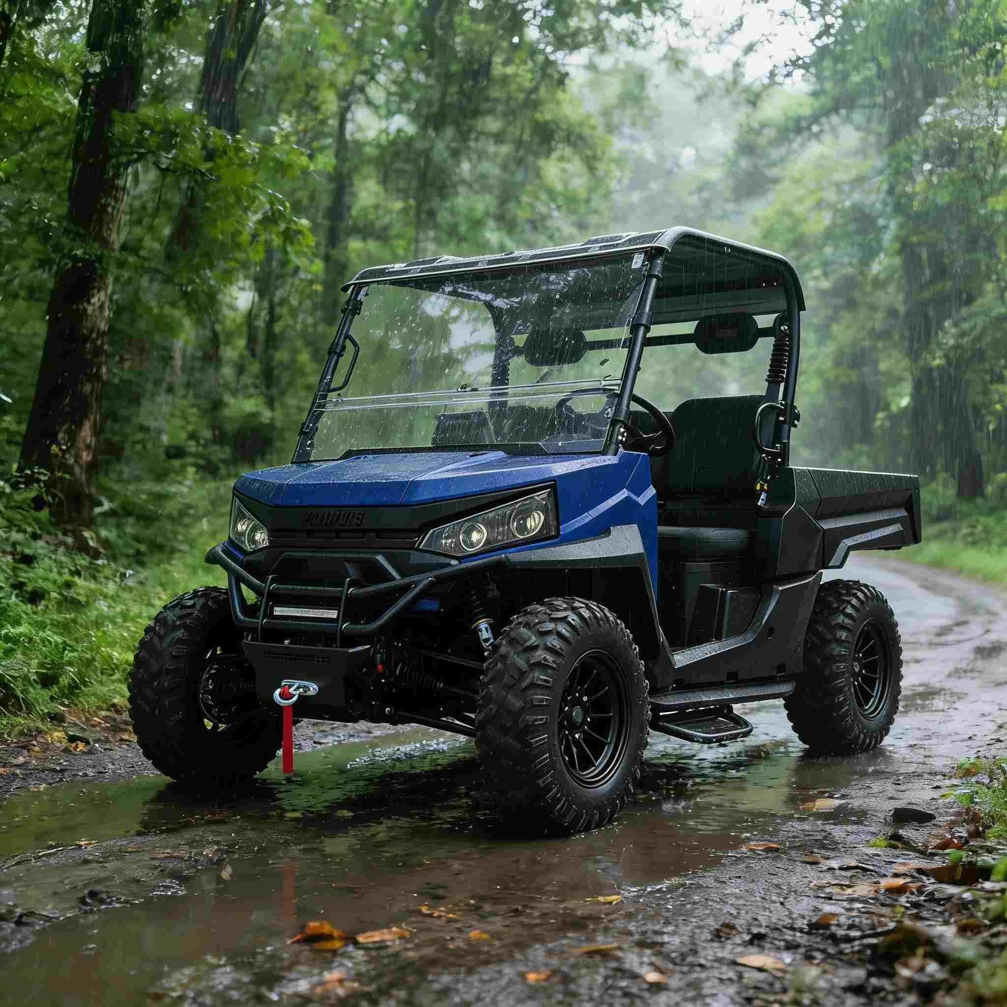 Elektrinis UTV 4WD medžioklei 20KW didžiausios galios 1000kg vilkimas