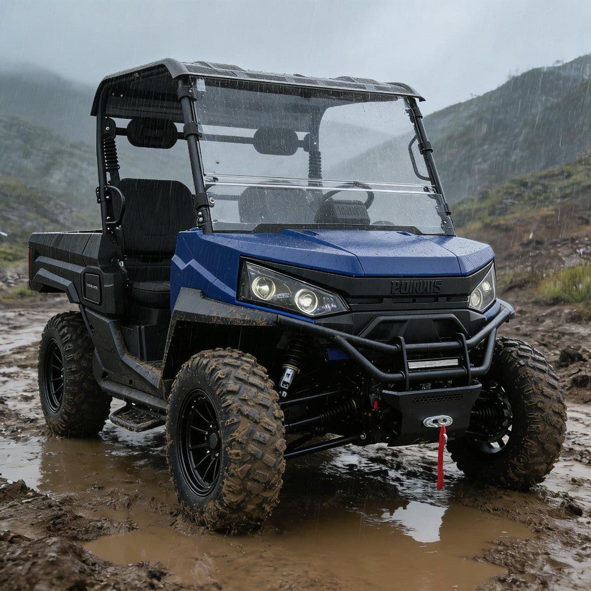 PKE beraktė paleidimo sistema 10KW kintamosios srovės variklis Elektrinis UTV 400A valdiklis 80-100km diapazonas 4WD