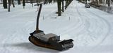 Galingas komunalinis sniego transportas Snowfox Tracked Farmers elektrinis sniego motociklas